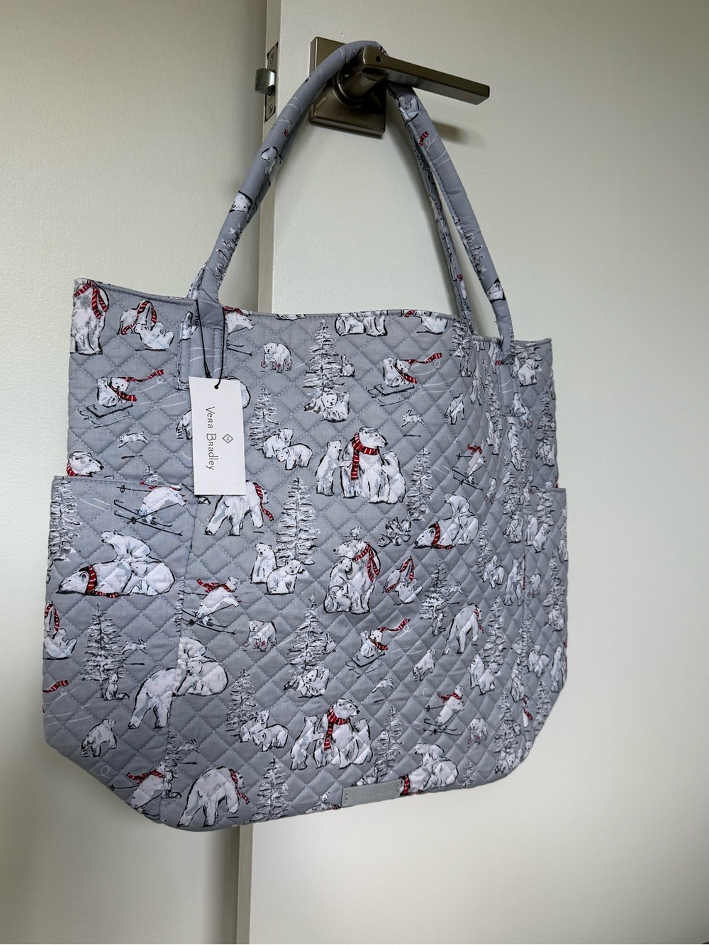 Vera Bradley Beary Merry Limited Edition Large Quilted Bright Tote NWT